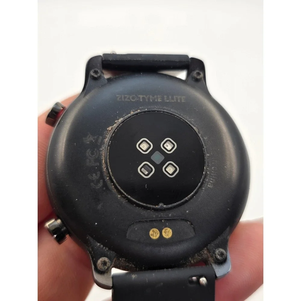 Zizo Tyme‎ Elite Smartwatch Black Silicone Band Fitness Tracker Round Case